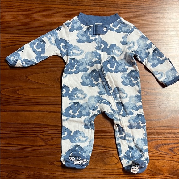 Burt's Bees Baby Blue Cloud Footie - Picture 1 of 3